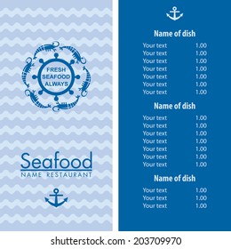 seafood menu design