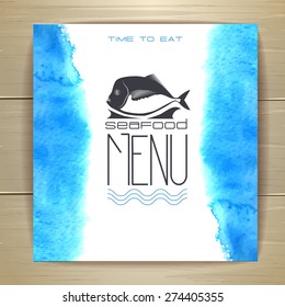 Seafood menu design with fish