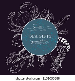 seafood menu drawing
