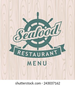 seafood menu for the restaurant and the helm of the ship
