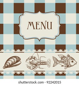 Seafood menu vector