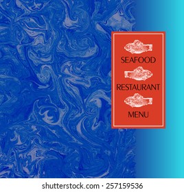 Seafood menu. Vector cover background