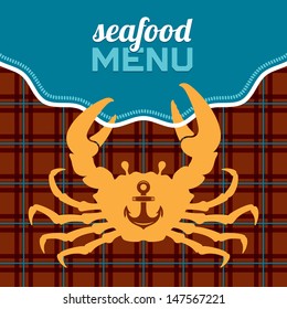 Seafood menu, vector illustration