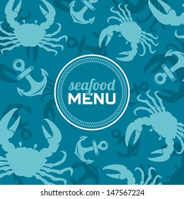 Seafood menu, vector illustration