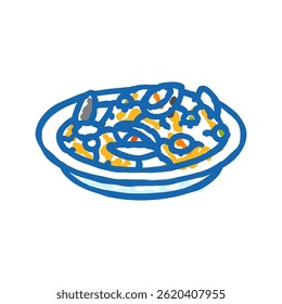 frutos do mar paella cozinha do mar ícone doodle esboço vetor. frutos do mar paella cozinha do mar sinal. símbolo isolado ilustração
