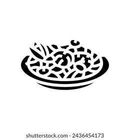 seafood pasta sea cuisine glyph icon vector. seafood pasta sea cuisine sign. isolated symbol illustration