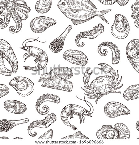 Salmon steak pattern on white background