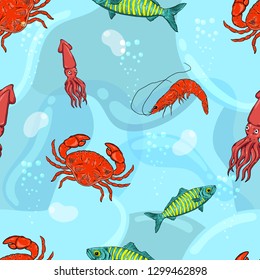 SEAFOOD PATTERN ILLUSTRATION