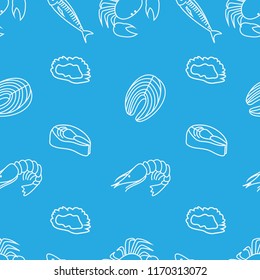 Seafood Pattern Vector