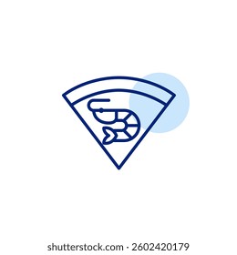 Seafood pizza. Allergies or diet preferences in restaurant menu. Pixel perfect, editable stroke vector icon