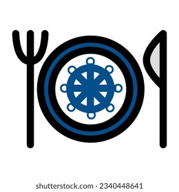 A seafood plate with a sterling wheel design is an elegant and intricately designed dishware specifically crafted for presenting seafood.