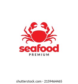 seafood red crab simple logo design, vector graphic symbol icon illustration creative idea