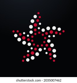 Seafood restaurant abstract star fish logo design template, flat cartoon comic octopus tentacles vector illustration.