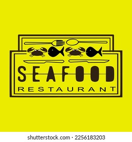 Seafood Restaurant. Seafood Background sillhoute logo.vector