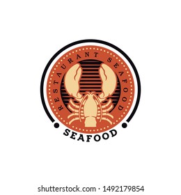 Seafood Restaurant Badge Logo Vector Template