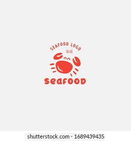 Restaurante de mariscos, diseño vectorial del logo del cangrejo