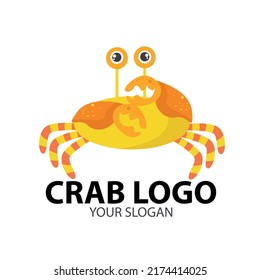Seafood restaurant crab logo vector design freely add slogan