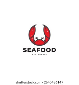 seafood restaurant crab and tuna fish for restaurant and eatery logo vector template