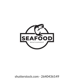seafood restaurant crab and tuna fish for restaurant and eatery logo vector template