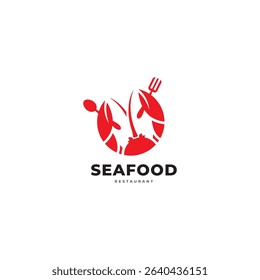 seafood restaurant crab and tuna fish for restaurant and eatery logo vector template