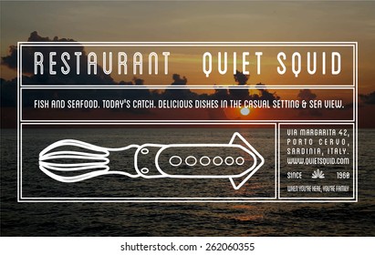 Seafood restaurant hipster logo