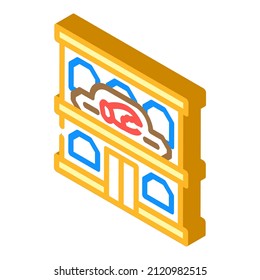 seafood restaurant isometric icon vector. seafood restaurant sign. isolated symbol illustration