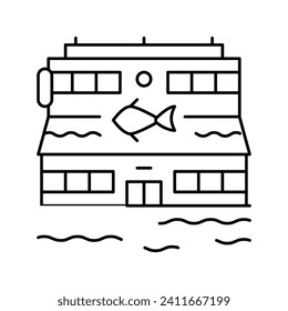 seafood restaurant line icon vector. seafood restaurant sign. isolated contour symbol black illustration