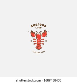 Seafood restaurant, lobster logo vector design