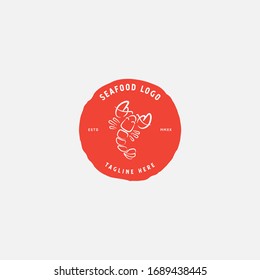 Seafood restaurant, lobster logo vector design