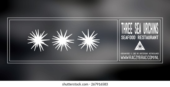 Seafood restaurant logo - black background - stock vector
