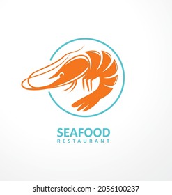 Seafood Restaurant Logo Design Concept Shrimp Stock Vector (Royalty ...