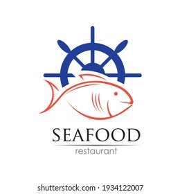 Seafood restaurant logo design. Fish, Food and Beverage logo concept. Vector logo template
