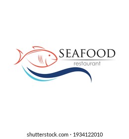 Seafood restaurant logo design. Fish, Food and Beverage logo concept. Vector logo template
