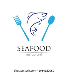 Seafood restaurant logo design. Fish, Food and Beverage logo concept. Vector logo template
