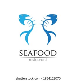 Seafood restaurant logo design. Fish, Food and Beverage logo concept. Vector logo template
