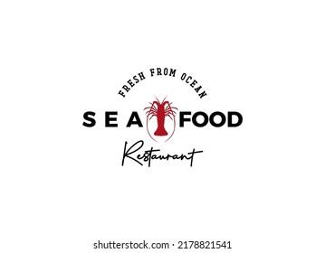 Seafood restaurant logo design template. Seafood restaurant label. 