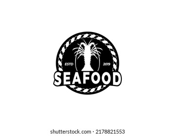 Seafood restaurant logo design template. Seafood restaurant label. 