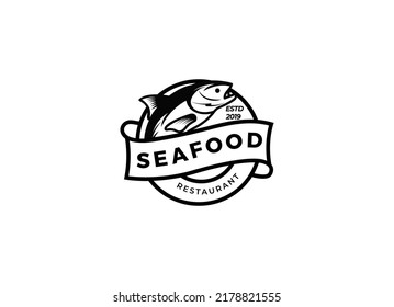 Seafood Restaurant Logo Design Template Seafood Stock Vector (Royalty ...