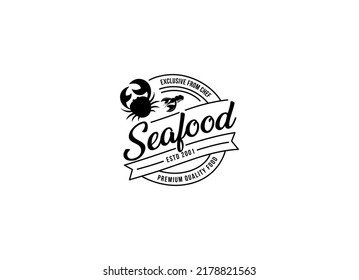 Seafood restaurant logo design template. Seafood restaurant label. 