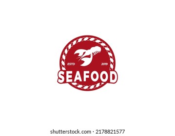 Seafood restaurant logo design template. Seafood restaurant label. 