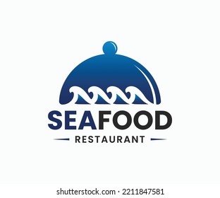 Seafood restaurant logo design template