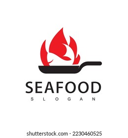 Seafood Restaurant Logo Design Template