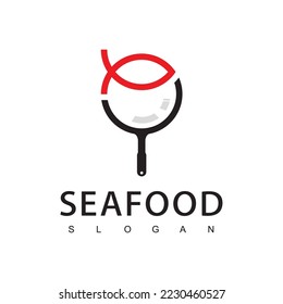 Seafood Restaurant Logo Design Template