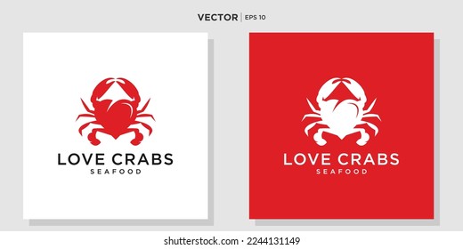 Seafood Restaurant Logo Design template. Crab Vector Illustration.