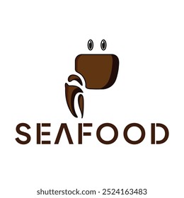 Seafood Restaurant Logo Design template. Crab Vector Illustration.