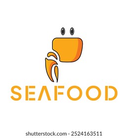 Seafood Restaurant Logo Design template. Crab Vector Illustration.