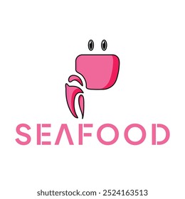 Seafood Restaurant Logo Design-Vorlage. Krebs-Vektorgrafik.
