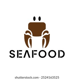 Plantilla de diseño de logotipo de Seafood Restaurant. Ilustración vectorial de cangrejo.