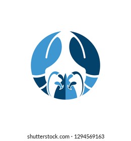 Seafood restaurant logo with Lobster. Vintage badge design. Vector illustration