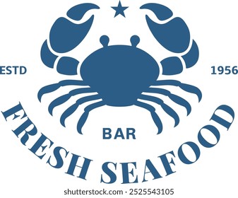 Seafood restaurant logo. Ocean fauna fresh food label